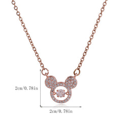 Cartoon Mouse Necklace for Kids CZ Decor Pendant