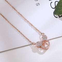 Cartoon Mouse Necklace for Kids CZ Decor Pendant