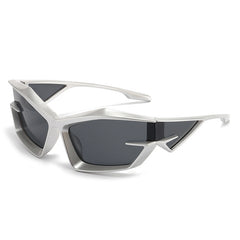 Y2K Wrap Around Sunglasses Futuristic Mirror Lens UV400
