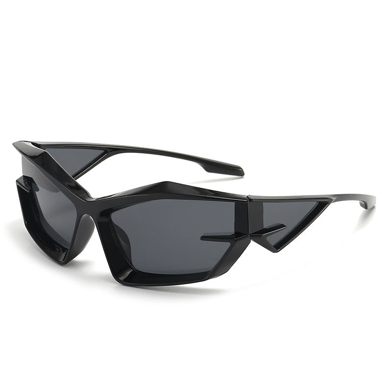 Y2K Wrap Around Sunglasses Futuristic Mirror Lens UV400