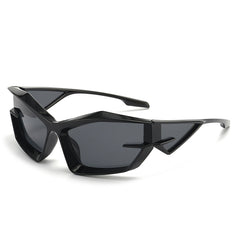 Y2K Wrap Around Sunglasses Futuristic Mirror Lens UV400