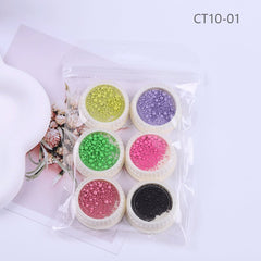 6 Box Nail Caviar Beads 3D Nail Art Decoration Nail Ball Beads
