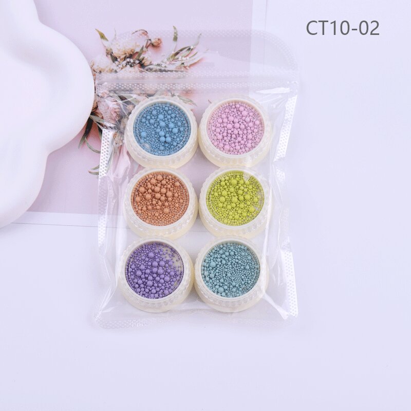 6 Box Nail Caviar Beads 3D Nail Art Decoration Nail Ball Beads