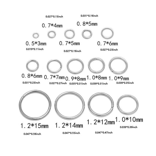 3mm 15mm Stainless Steel Jump Rings Split Ring DIY Jewelry Findings
