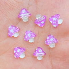 10pcs Mini 9mm Mushroom Resin Nail Craft Decoration Accessorie