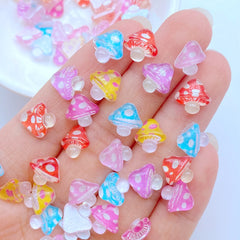 10pcs Mini 9mm Mushroom Resin Nail Craft Decoration Accessorie