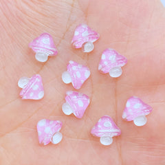10pcs Mini 9mm Mushroom Resin Nail Craft Decoration Accessorie