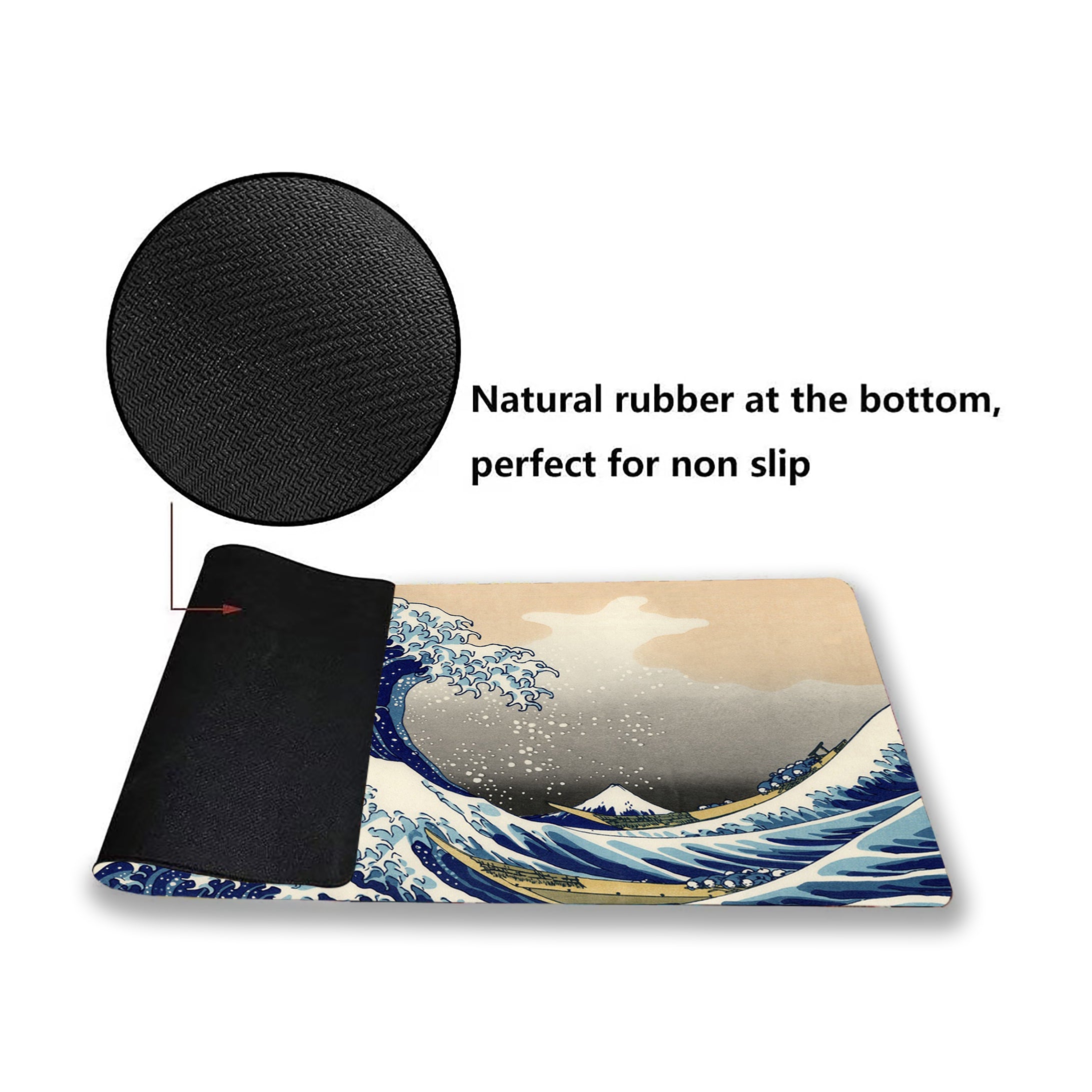 Japanese Waves Sea Mouse Pad Large Computer Keyboard Mat