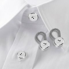 6pcs Shirt Suit Elastic Extenders Lengthen Collar Neck Pants Button Buckle