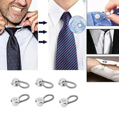 6pcs Shirt Suit Elastic Extenders Lengthen Collar Neck Pants Button Buckle