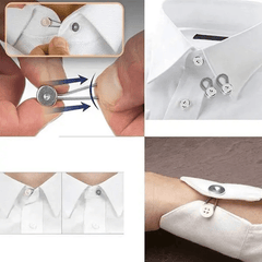 6pcs Shirt Suit Elastic Extenders Lengthen Collar Neck Pants Button Buckle