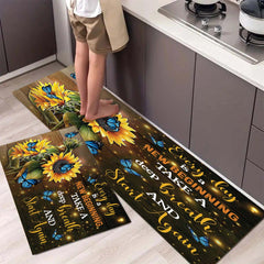 Stylish Sunflower & Butterfly Floor Mat