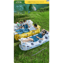 Lazy Inflatable Portable Lounger Air Cushion with Pillow for Camping