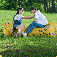 Lazy Inflatable Portable Lounger Air Cushion with Pillow for Camping