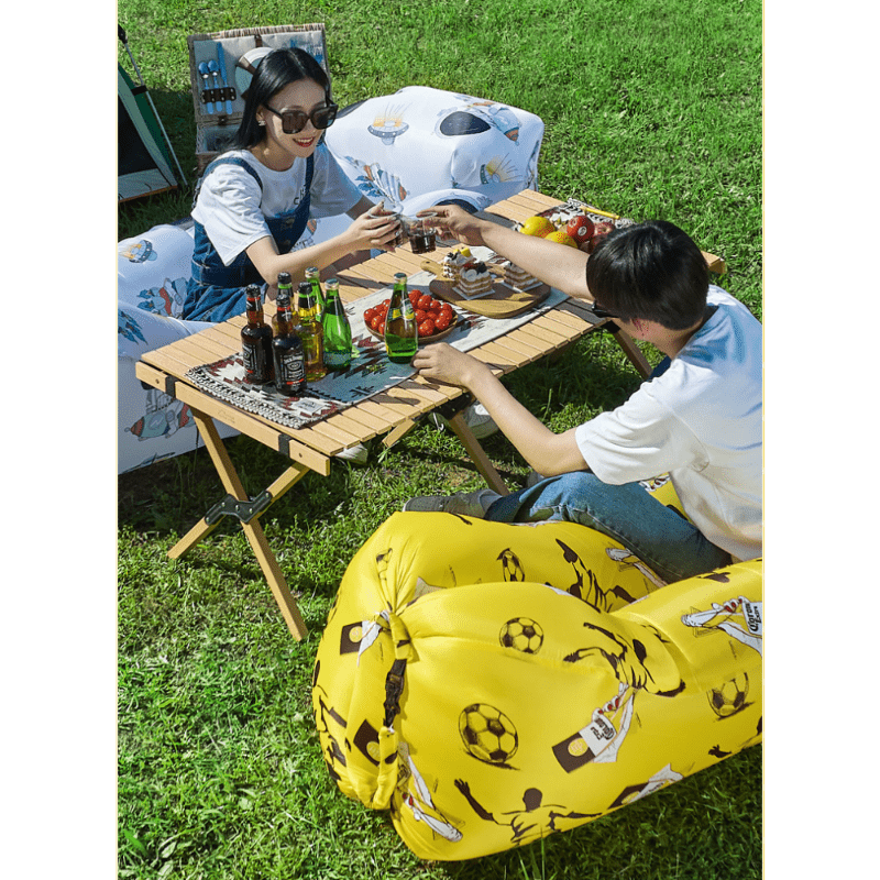 Lazy Inflatable Portable Lounger Air Cushion with Pillow for Camping