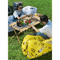 Lazy Inflatable Portable Lounger Air Cushion with Pillow for Camping