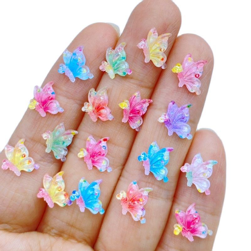 10pcs Resin Mini Butterfly Flat Back Manicure Embellishments