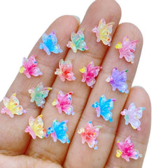 10pcs Resin Mini Butterfly Flat Back Manicure Embellishments