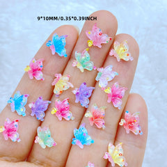 10pcs Resin Mini Butterfly Flat Back Manicure Embellishments