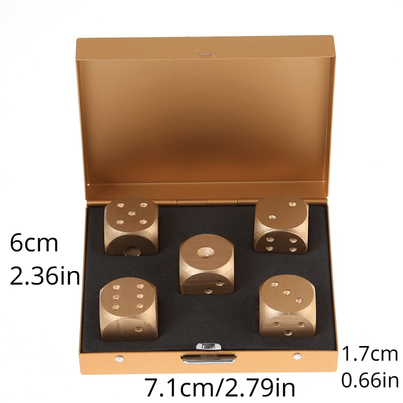 Aluminium Alloy Poker Dices Set with Storage Box