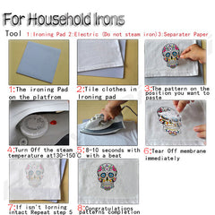 2pcs Man Iron On Patches For Clothing Heat Transfer Stickers DIY T Shirt Mask