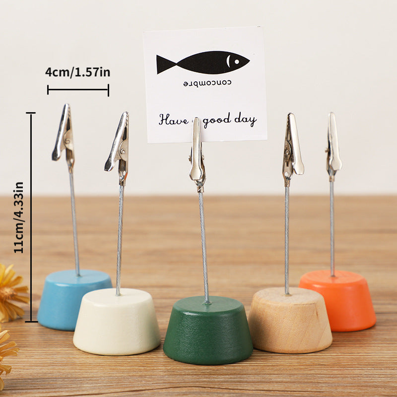 Colorful Desktop Wooden Card Holder for Office and Home