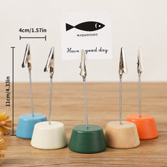 Colorful Desktop Wooden Card Holder for Office and Home