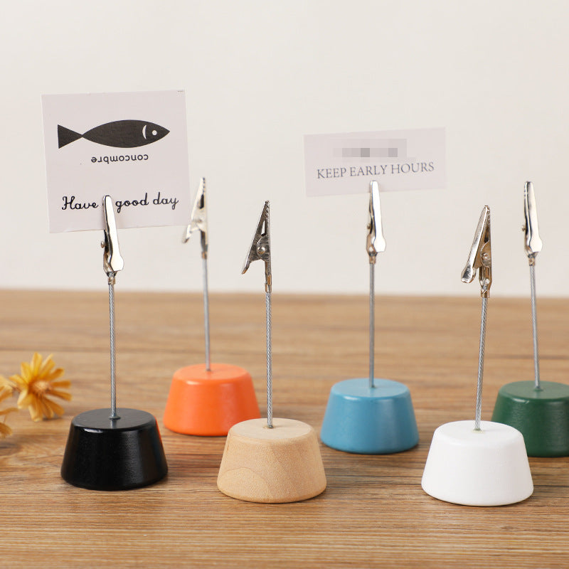 Colorful Desktop Wooden Card Holder for Office and Home