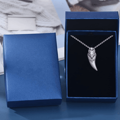 Wolf Head Tooth Pendant Necklace Punk Hip Hop Style