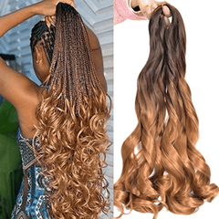French Curly Hair Braid Extensions Loose Wave Elastic Braid 75g bag