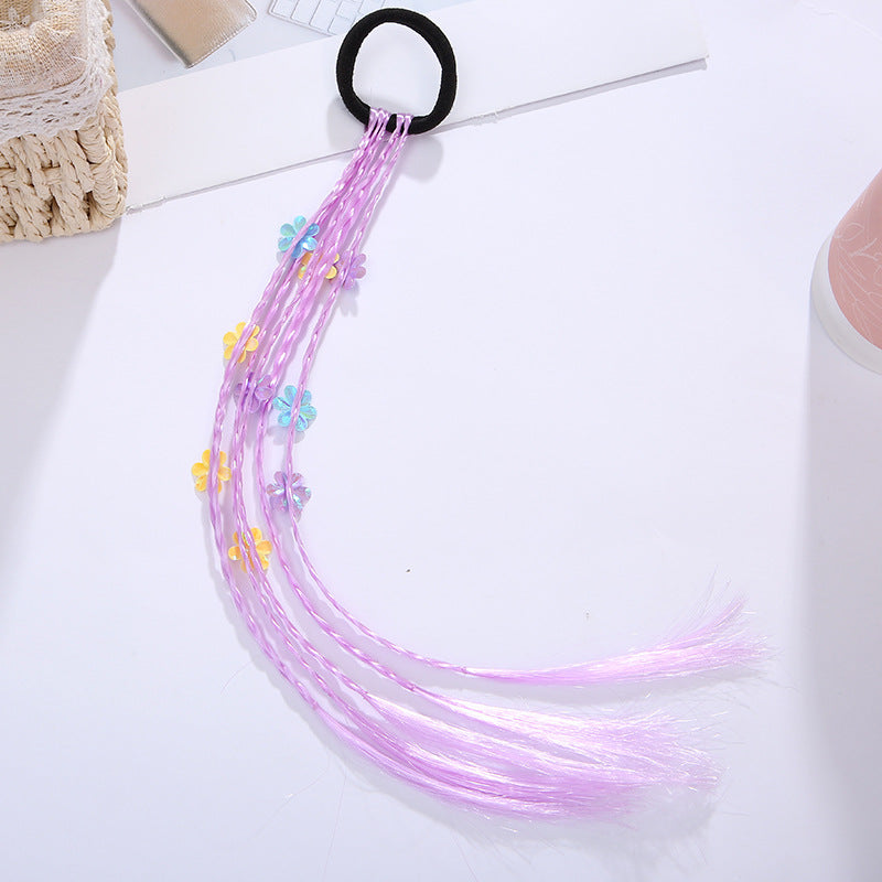 Colorful Wigs Hair Bands Braid Rope Ponytail Hair Ornament For Girls Kids