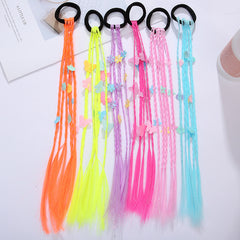 Colorful Wigs Hair Bands Braid Rope Ponytail Hair Ornament For Girls Kids