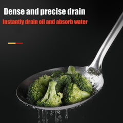 Stainless Steel Scoop Colander Spoon with Long Handle for Pasta Noodles
