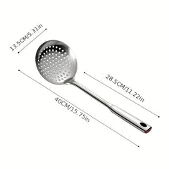 Stainless Steel Scoop Colander Spoon with Long Handle for Pasta Noodles