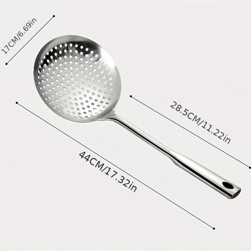 Stainless Steel Scoop Colander Spoon with Long Handle for Pasta Noodles