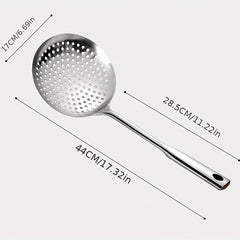 Stainless Steel Scoop Colander Spoon with Long Handle for Pasta Noodles