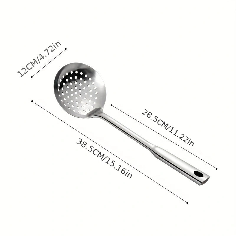 Stainless Steel Scoop Colander Spoon with Long Handle for Pasta Noodles