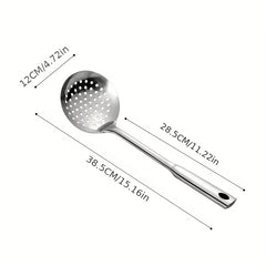 Stainless Steel Scoop Colander Spoon with Long Handle for Pasta Noodles