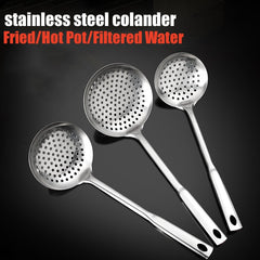 Stainless Steel Scoop Colander Spoon with Long Handle for Pasta Noodles