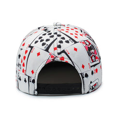 Unisex Sunshade Adjustable Baseball Cap with Poker Embroidery