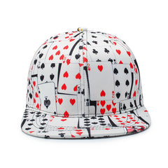 Unisex Sunshade Adjustable Baseball Cap with Poker Embroidery
