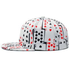 Unisex Sunshade Adjustable Baseball Cap with Poker Embroidery
