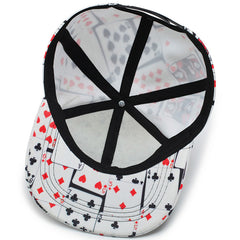 Unisex Sunshade Adjustable Baseball Cap with Poker Embroidery