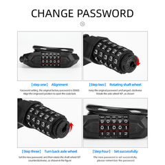 Bike Anti-theft Password Lock Thickened Steel Cable w/ Bracket