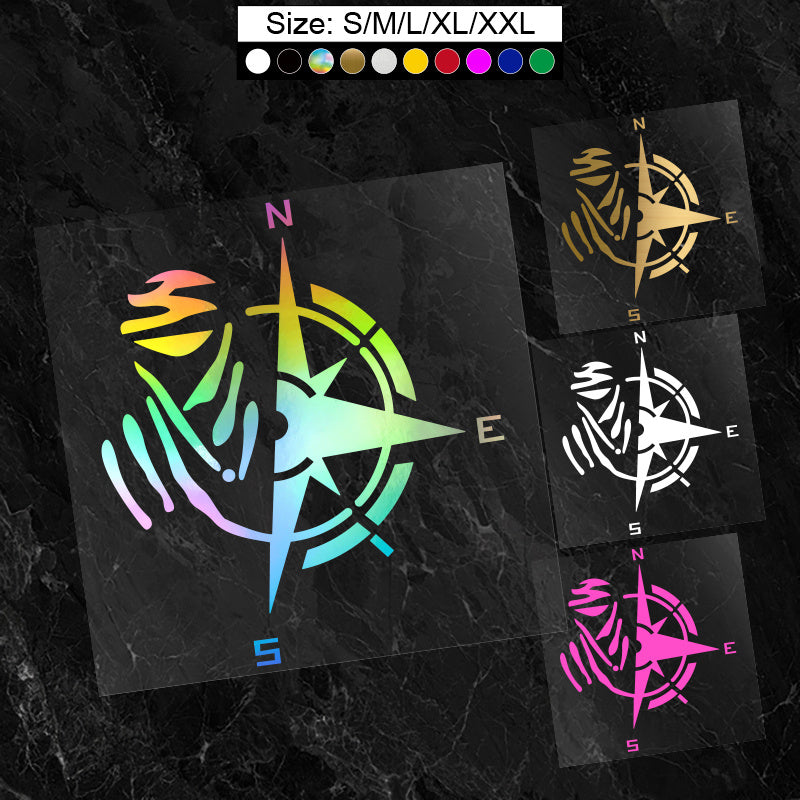 Adventure Sports Compass Car Stickers Waterproof Vinyl Decal