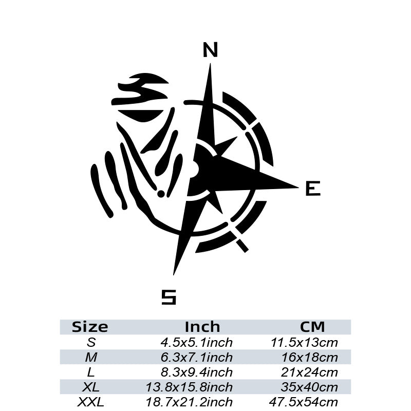 Adventure Sports Compass Car Stickers Waterproof Vinyl Decal
