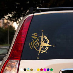Adventure Sports Compass Car Stickers Waterproof Vinyl Decal