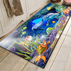 3D Underwater World Printed Kitchen Rug Non-slip Mat