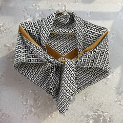 Classic Geometric Print Silk Square Scarf Bandana Women Wraps