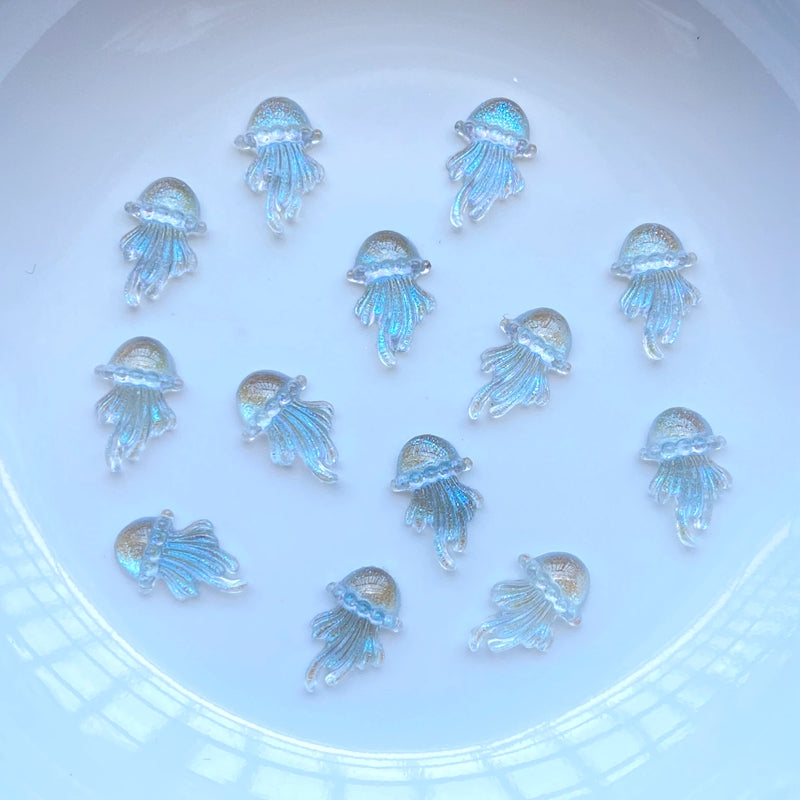 100 Mini Jellyfish Resin Embellishments for Scrapbooking & Crafts